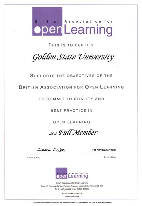 golden state university accreditation